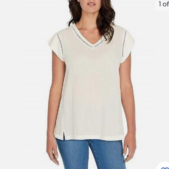 Buffalo v.neck top white size:M - Picture 1 of 7